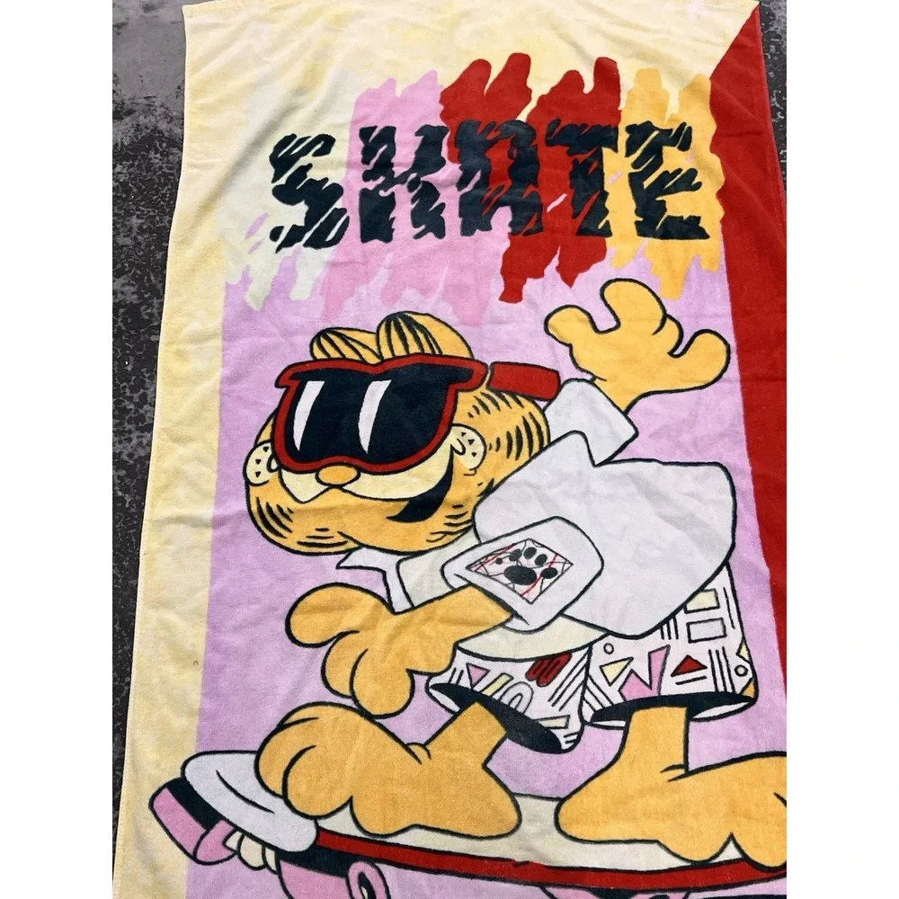 Vintage Garfield beach towel 1978 Jim Davis very colorful 59 in x 28 in Franco